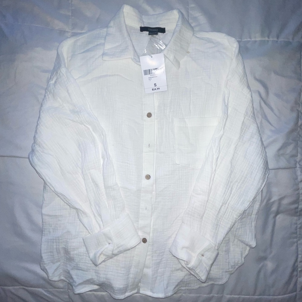 cream button up